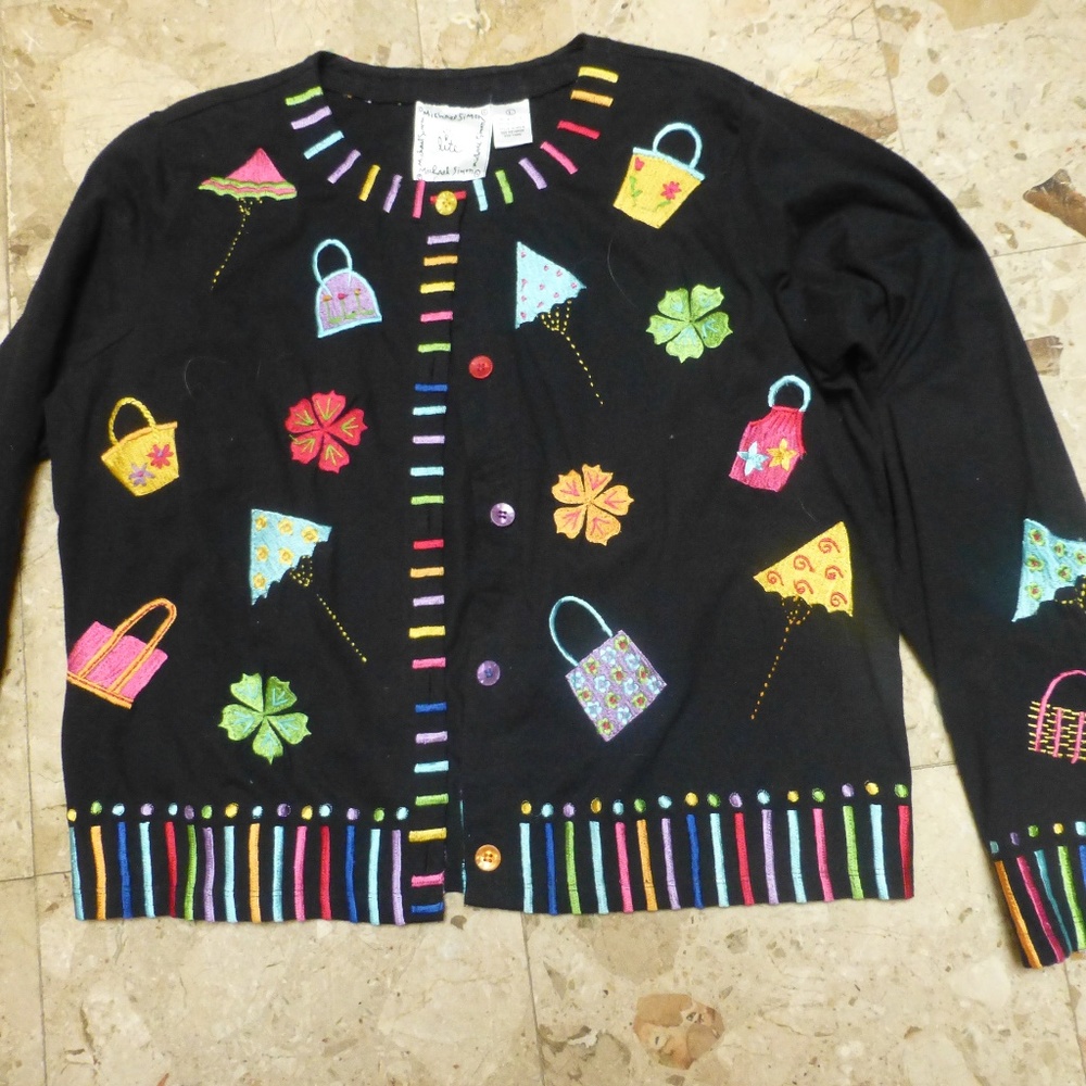 Michael Simon sweater colorful flowers pu… - Picture 4 of 4